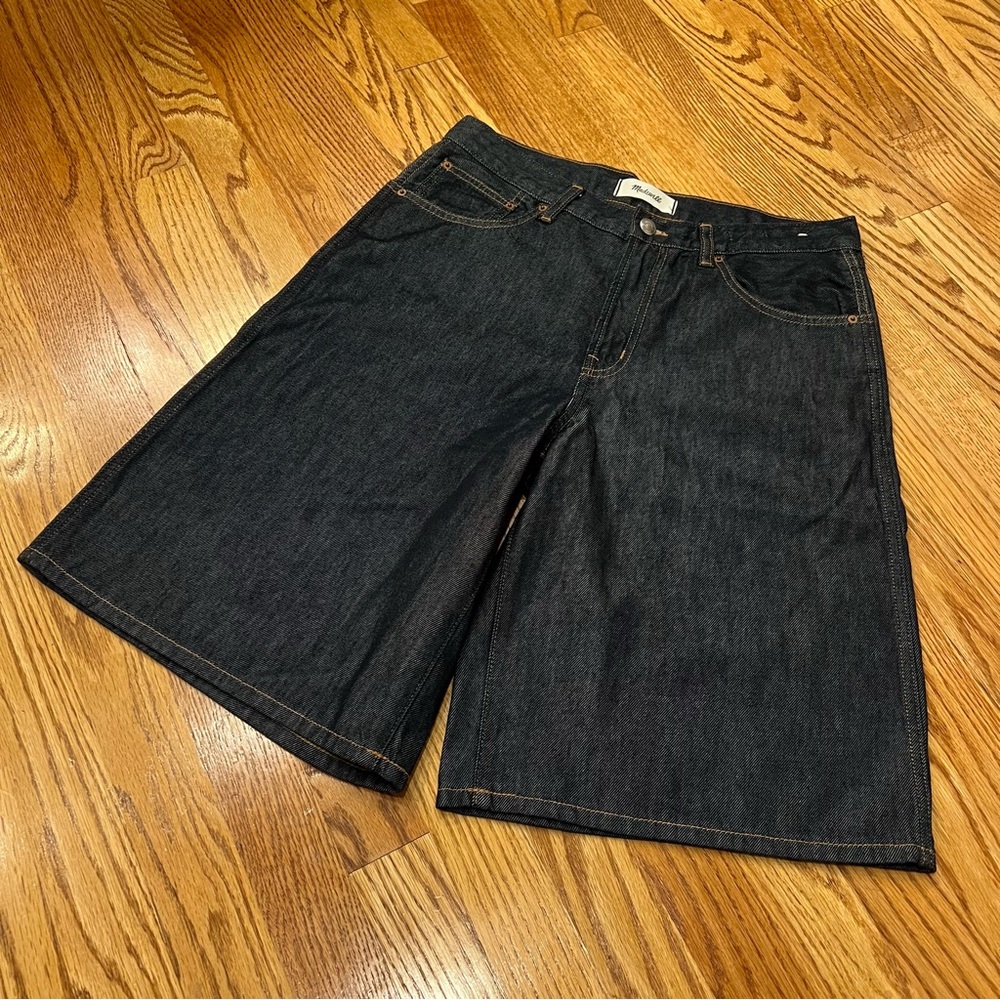 NEW Madewell V-Waist Bermuda Shorts Size 28 Dark Wash Baggy NY998 - Picture 4 of 9